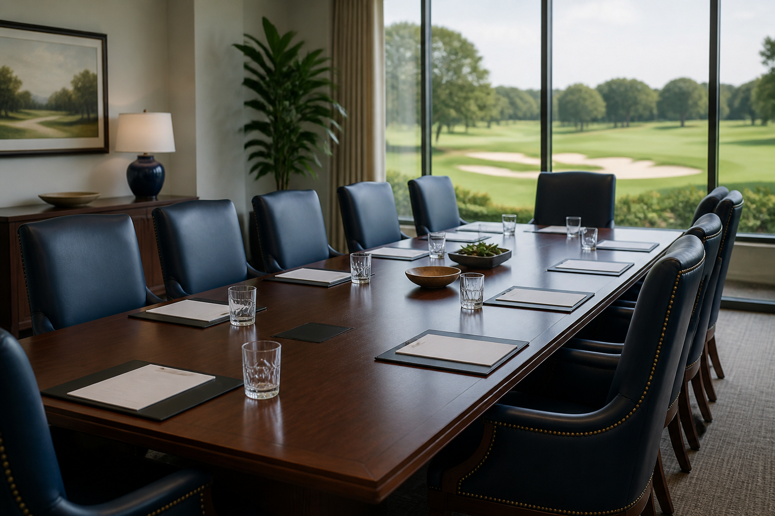 Leadership meeting space overlooking the course